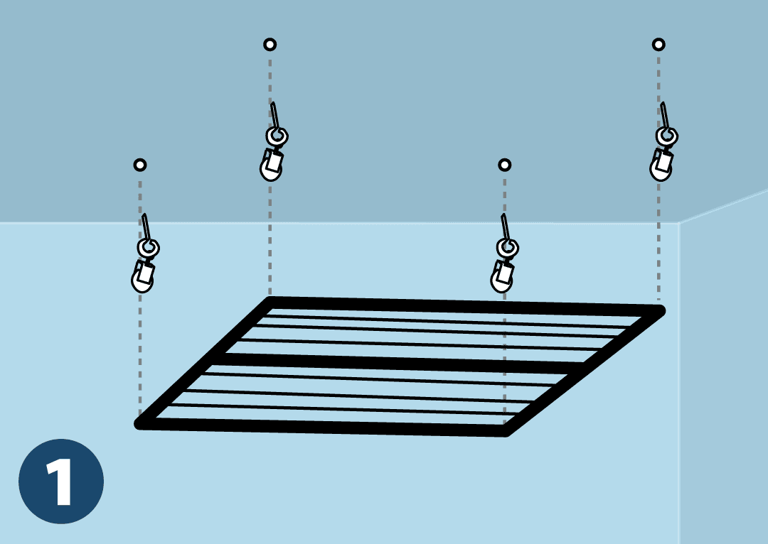 Ilustración del paso 1: Perforar el techo*.