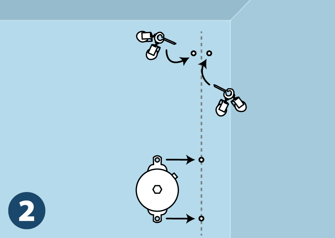 Ilustración del paso 2: Perforar la pared*